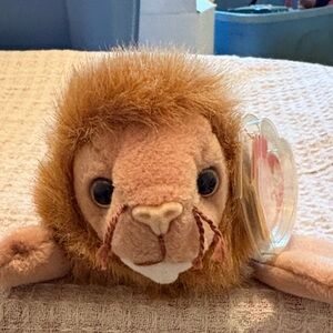 Ty Beanie Babies Roary Plush - Tan Lion